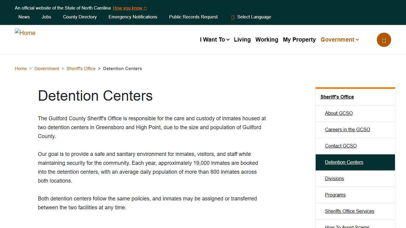 Detention Centers | Guilford County